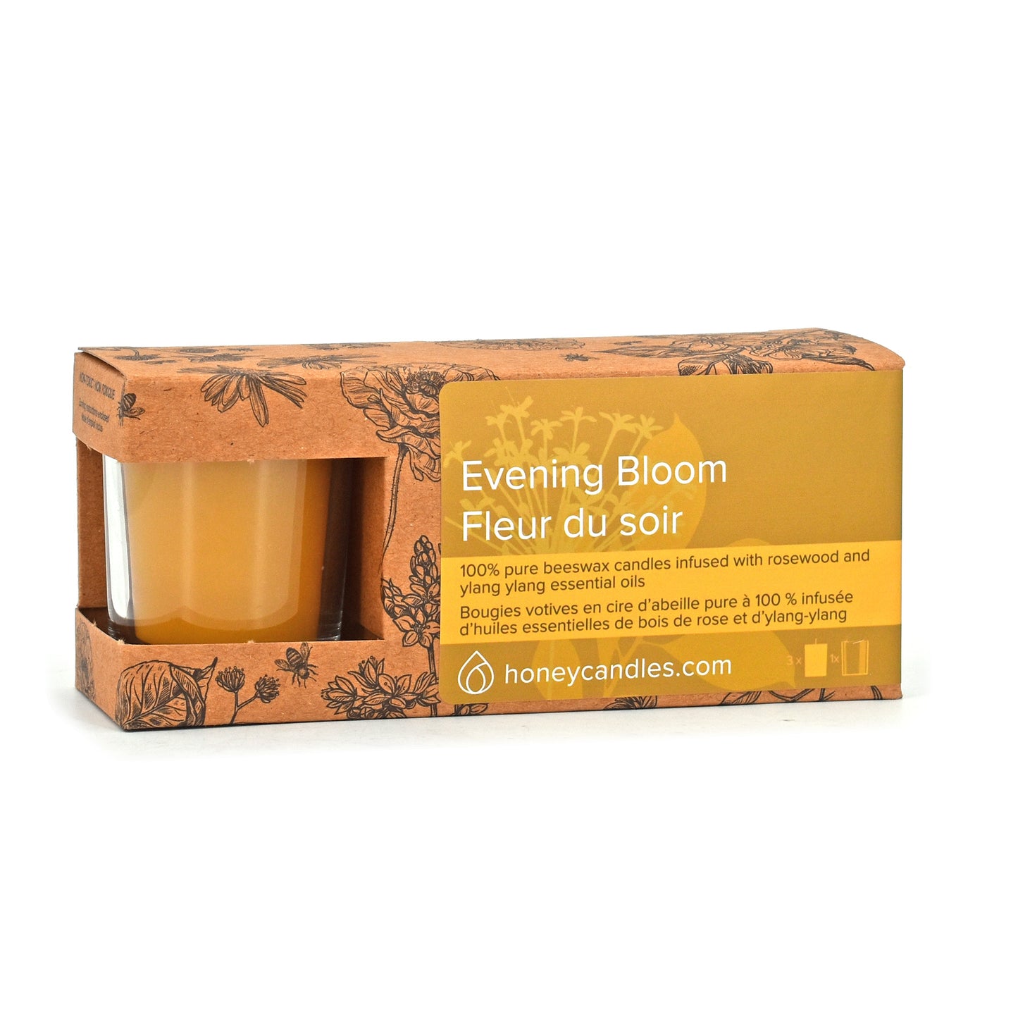 Evening Bloom Beeswax Votive Candle