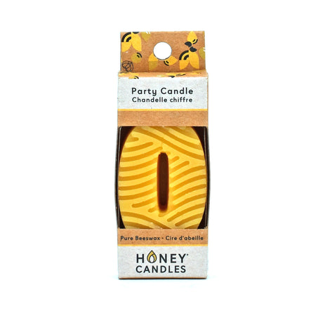 Number 0 Natural Beeswax Party Candle