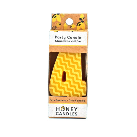 Number 4 Natural Beeswax Party Candle