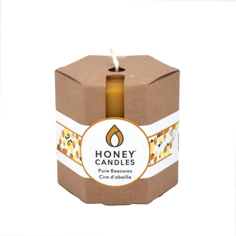 Packaged 3 Inch Natural Beeswax Pillar Candle