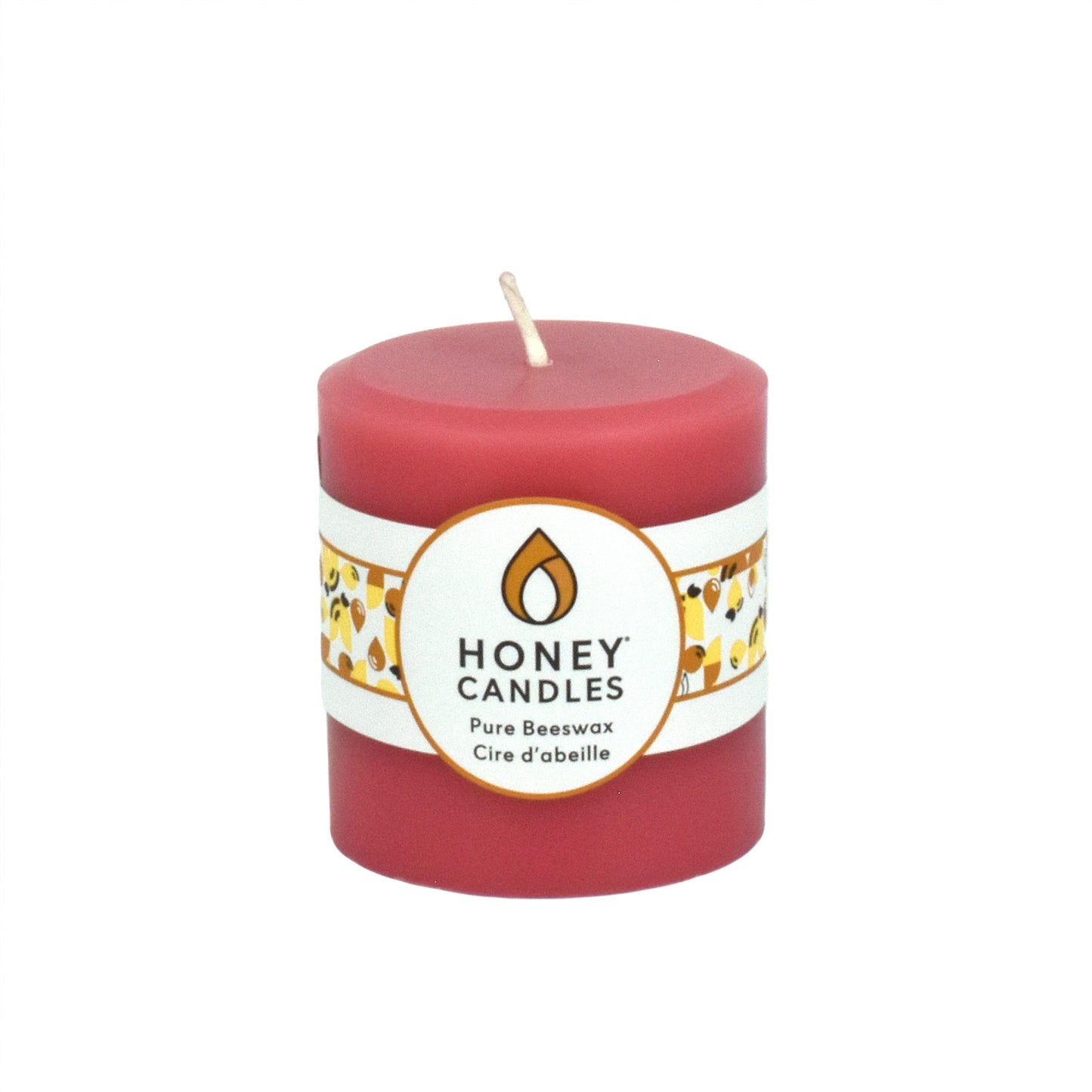 Round Paris Pink Beeswax Pillar Candle