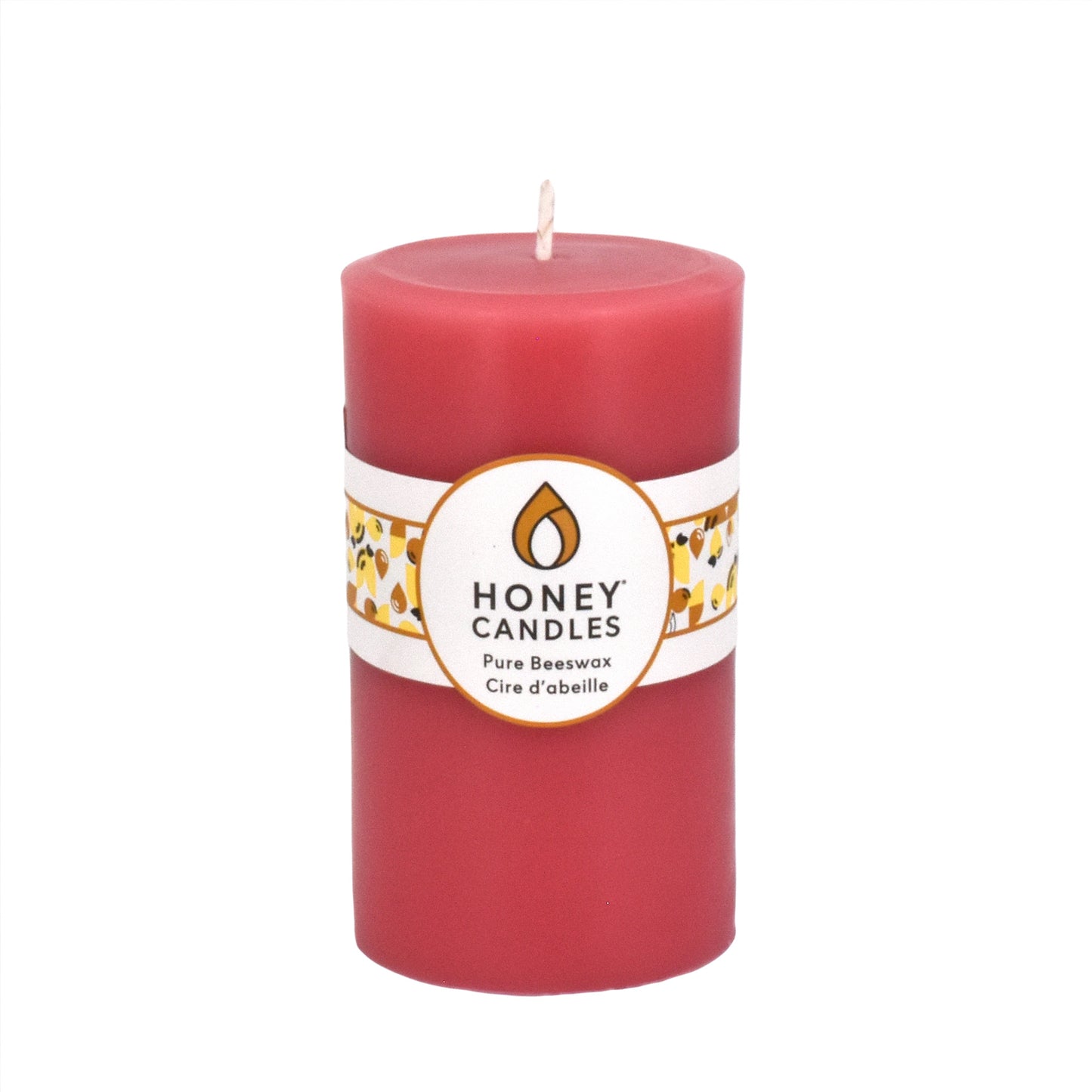 Round Paris Pink Beeswax Pillar Candle