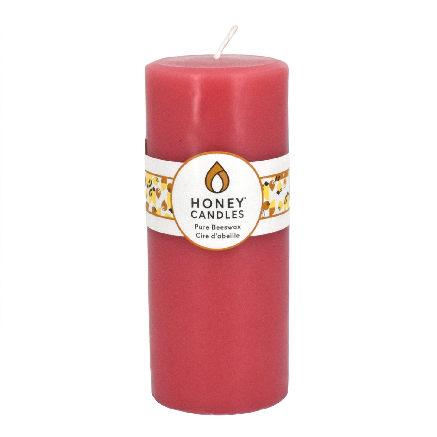 Round Paris Pink Beeswax Pillar Candle