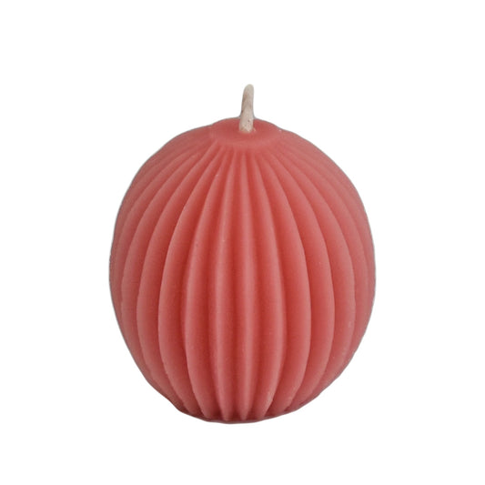 Paris Pink Beeswax Fluted Sphere Candle