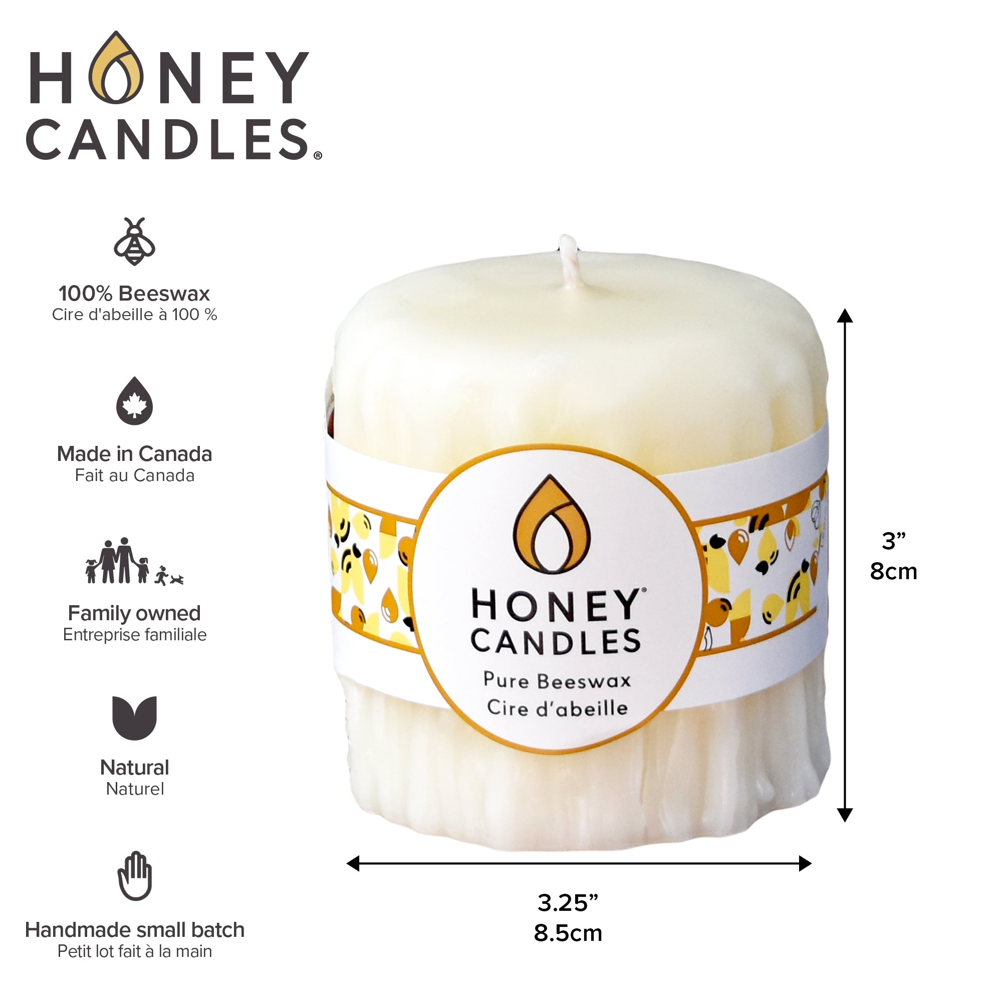 100% Pure Beeswax Votives by Honey Candles – Honey Candles Canada