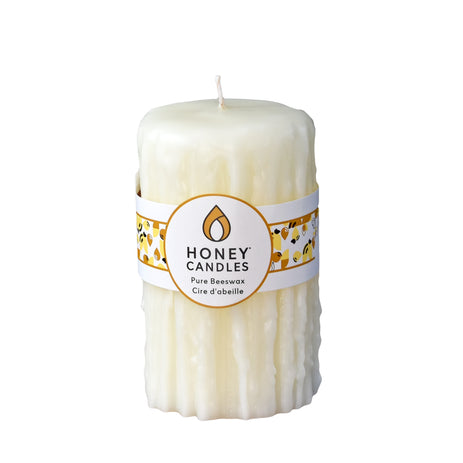 Pearl Beeswax Heritage Drip Pillar Candle