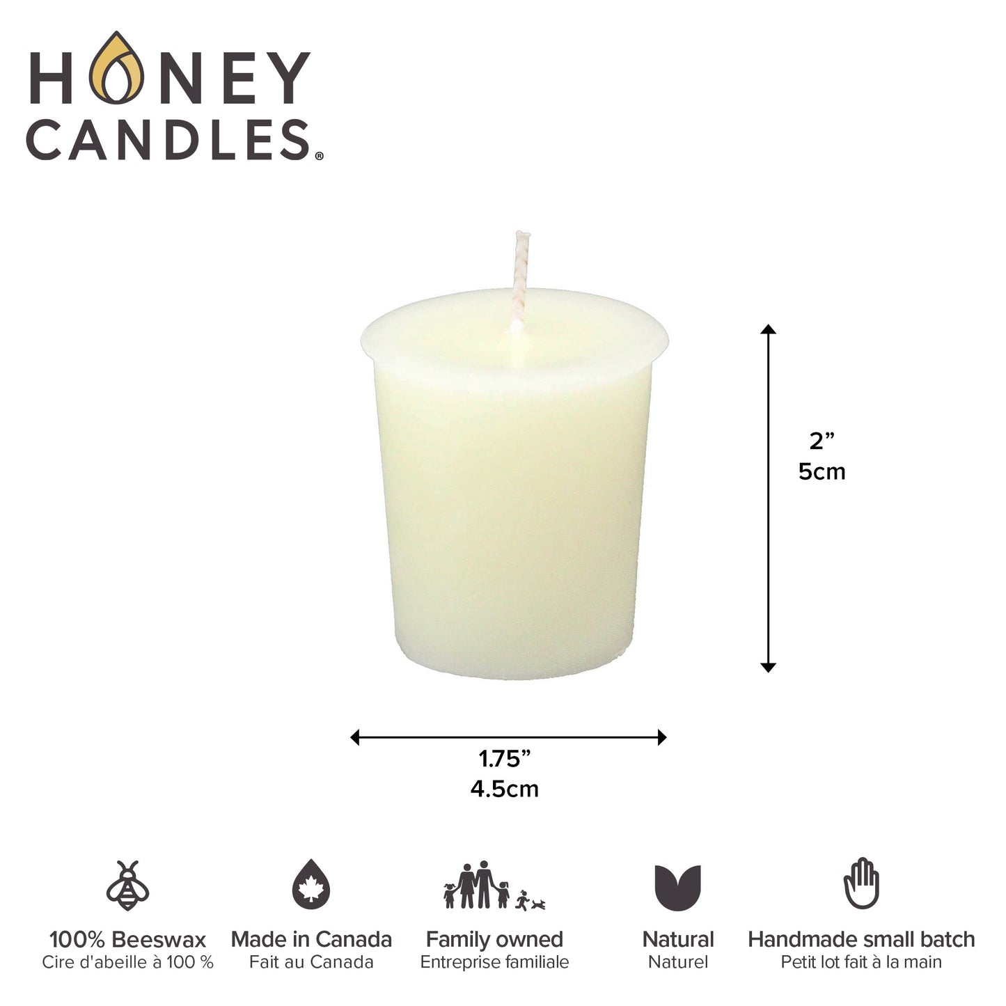 Pearl Beeswax Votive Candle