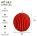 Red Beeswax Fluted Sphere Candle