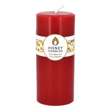 Round Red Beeswax Pillar Candle