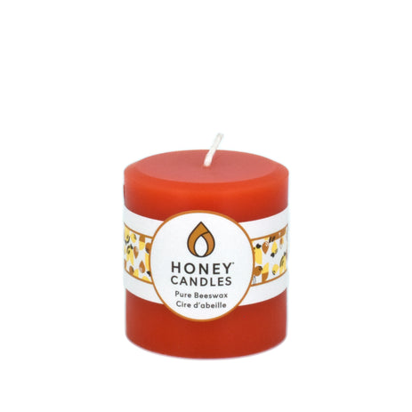 Round Tangerine Beeswax Pillar Candle