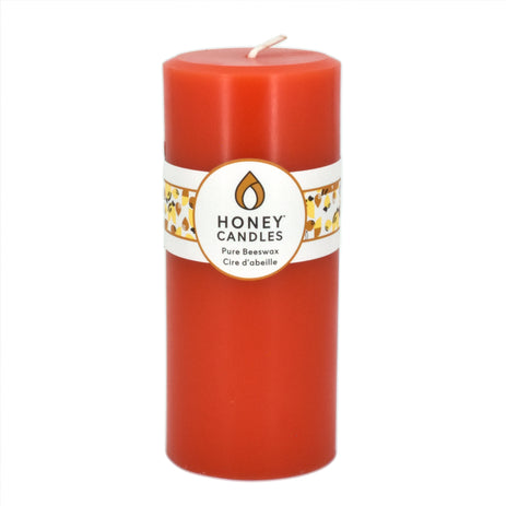 Round Tangerine Beeswax Pillar Candle