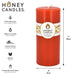 Round Tangerine Beeswax Pillar Candle