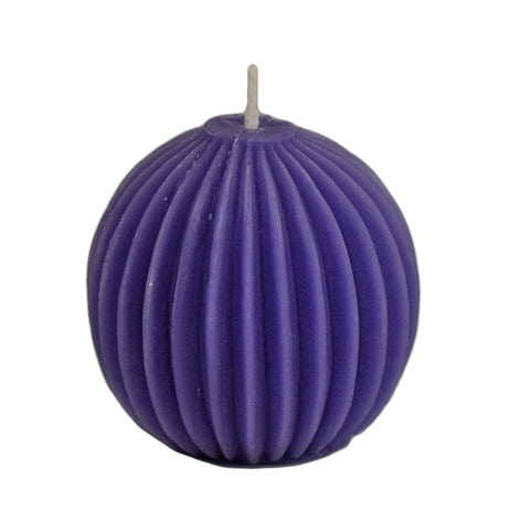 Violet Beeswax Fluted Sphere Candle