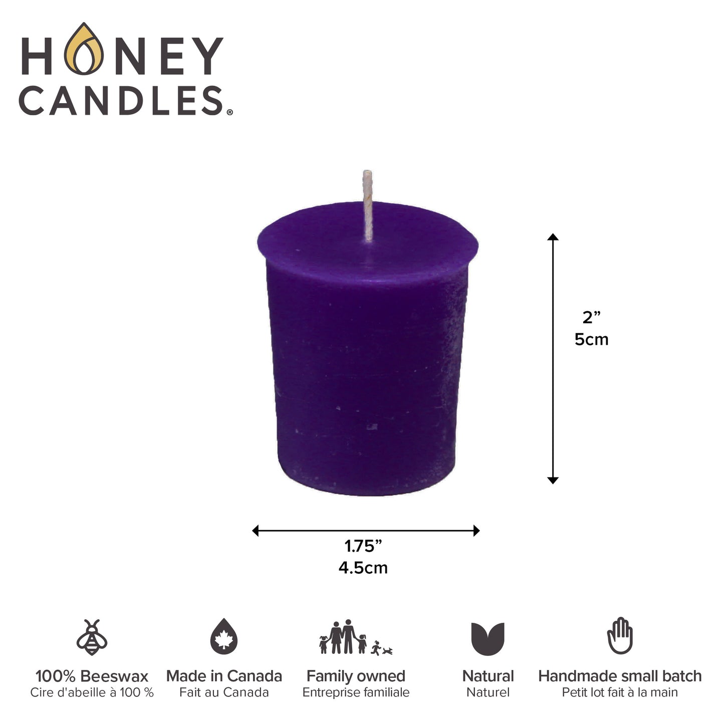Violet Beeswax Votive Candle