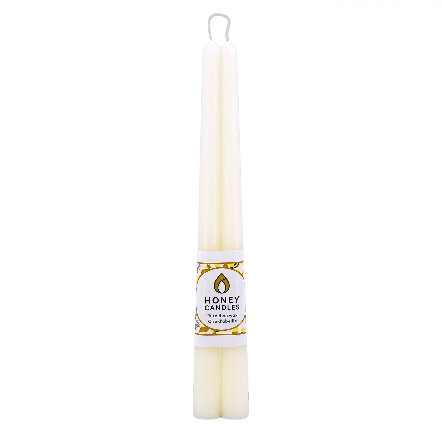 Pair of 12 Inch Pearl Beeswax Taper Candles