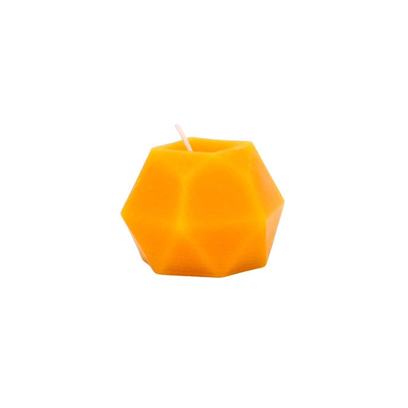 Natural Beeswax Faceted Orb Candle