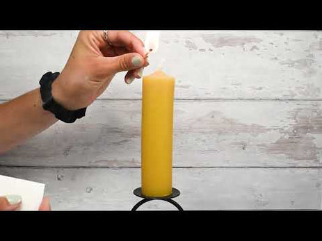 6 Inch Natural Beeswax Column Candle