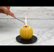 Burgundy Beeswax Fluted Sphere Candle