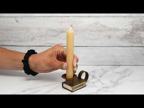 Pair of 6 Inch Natural Beeswax Tube Candles