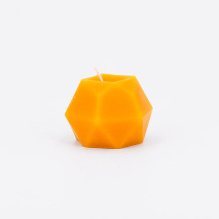 Natural Beeswax Faceted Orb Candle