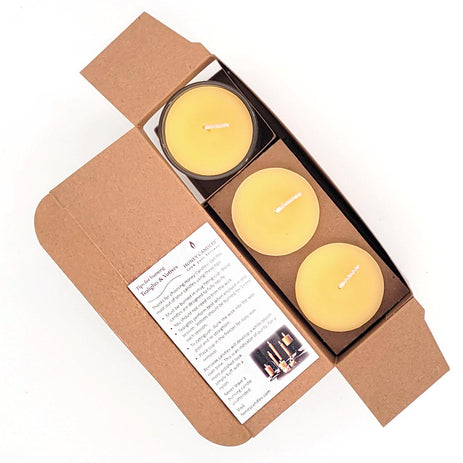 3 Pack of Natural Beeswax Votive Candles